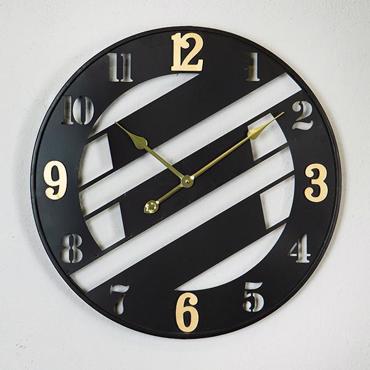 ESTHETI home Ρολόι Τοίχου Μεταλλικό Μαύρο/Χρυσό Φ60x4cm 753-10021